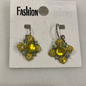 Yellow flower earrings